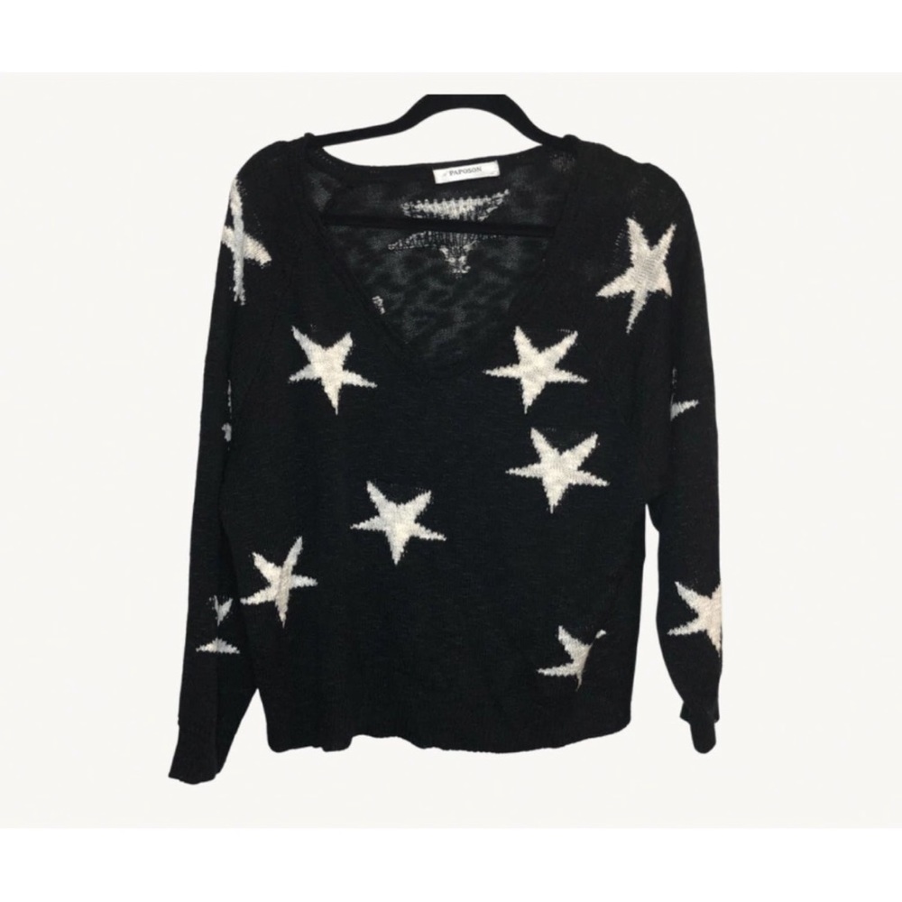 Black and White Star Print Sweater